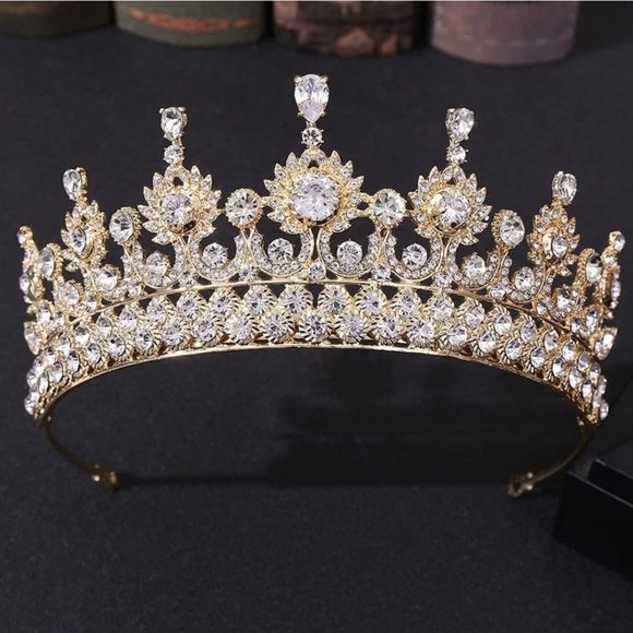 Accessories - Women's Tiaras Hair Jewelry Crown, Bridal Headwear Crystal, Gold Hair Headpiece